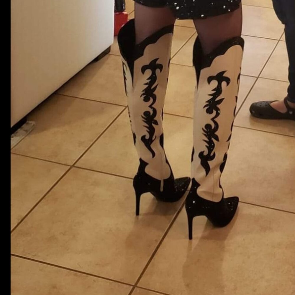 Rhinestone Tall Cowboy Boots - Picture 9 of 9